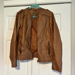 Leather brown jacket